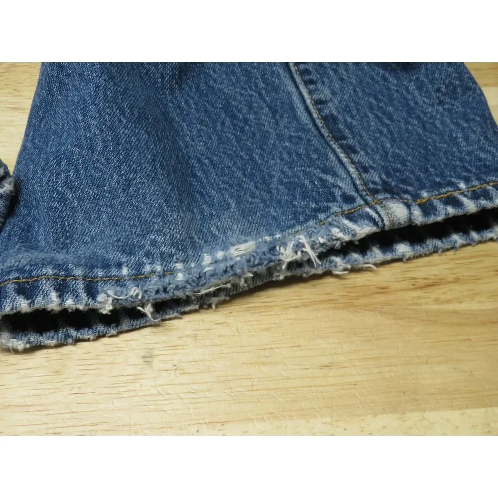 Mens‎ Levis 501 XX Denim Blue Jeans Cotton Straight Leg 42x30 Wear On Hems